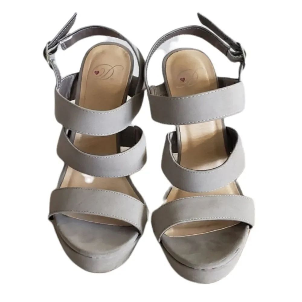 Taupe Strappy Platform Heel